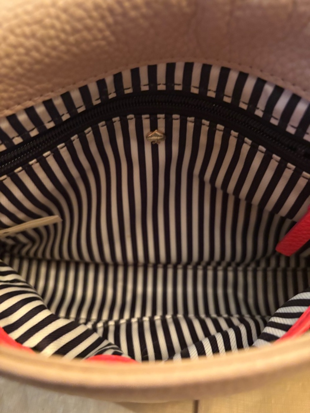 kate spade Taupe and Bright Pink Pebbled Leather Crossbody - Picture 4 of 8